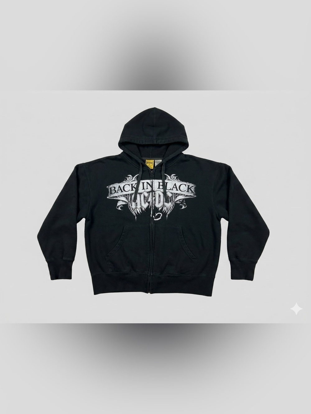 AC/DC Back In Black Zip Up Hoodie Mens XL Black Rockware Anthill Trading Band
